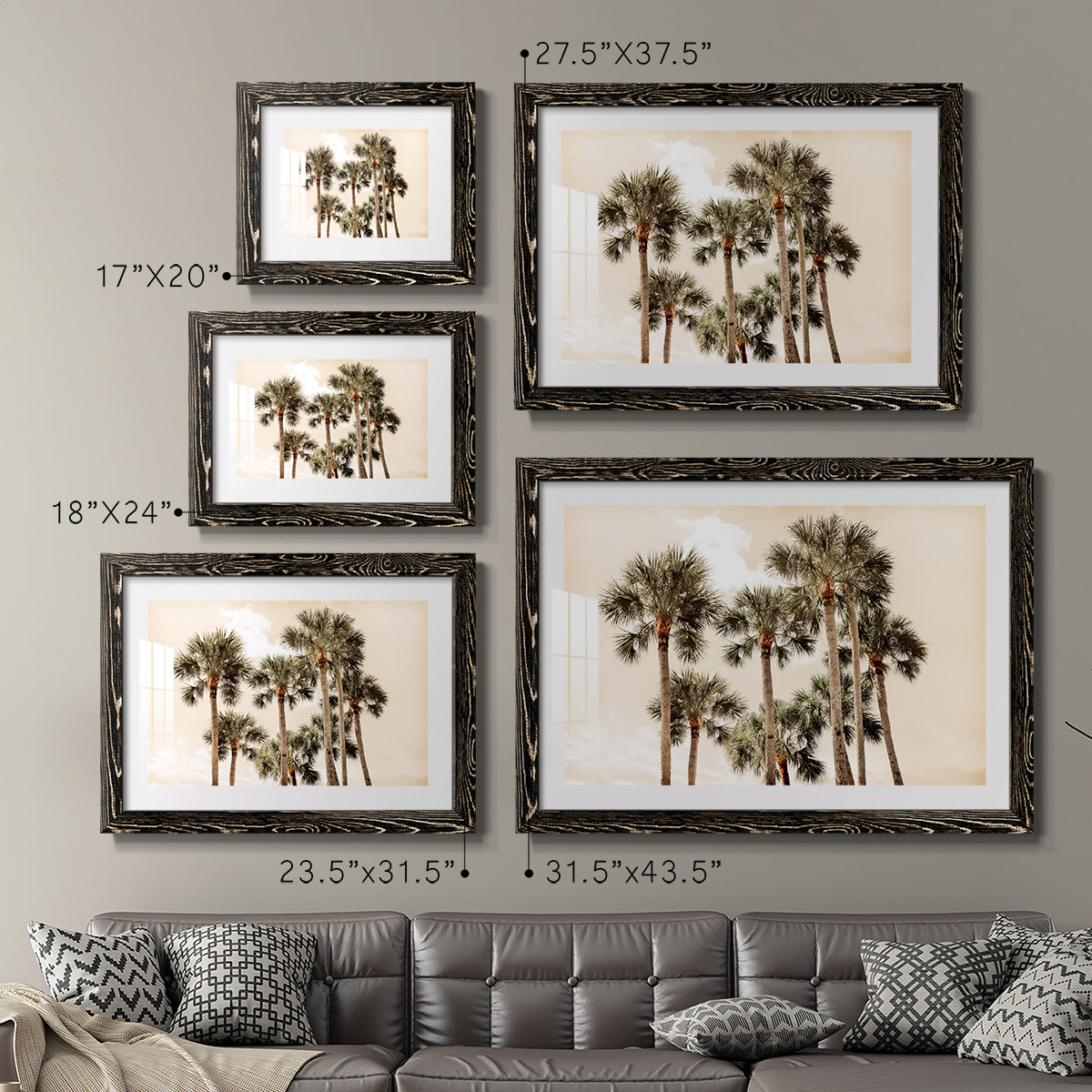 Blushing Palms-Premium Framed Print - Ready to Hang