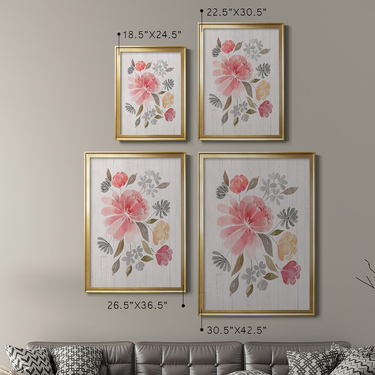 Loose Peonies I Premium Framed Print - Ready to Hang