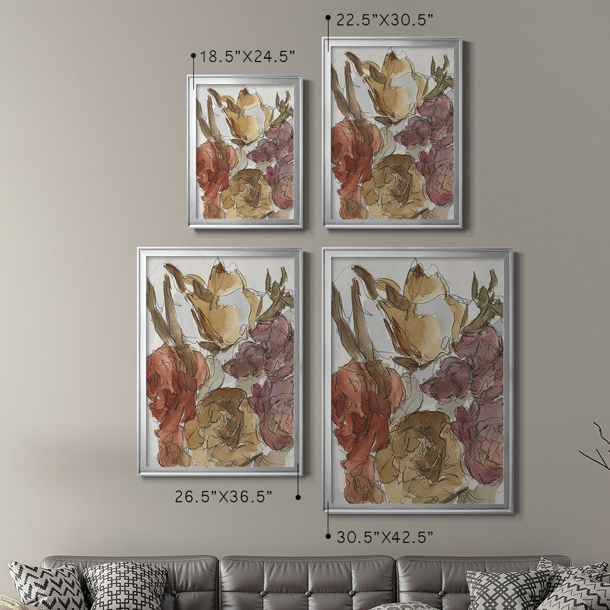 Cropped Floral Arrangement I Premium Framed Print - Ready to Hang