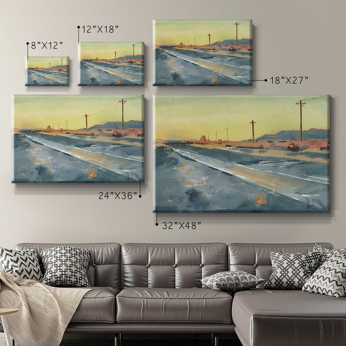 Deserted Highway I Premium Gallery Wrapped Canvas - Ready to Hang