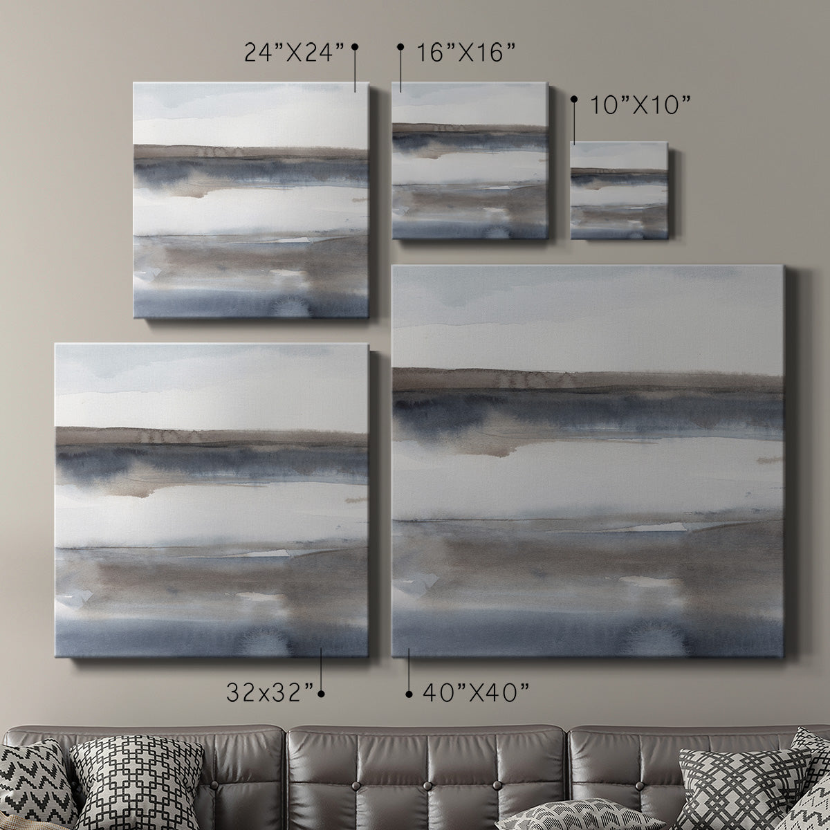 Blue-Grey Seas I-Premium Gallery Wrapped Canvas - Ready to Hang