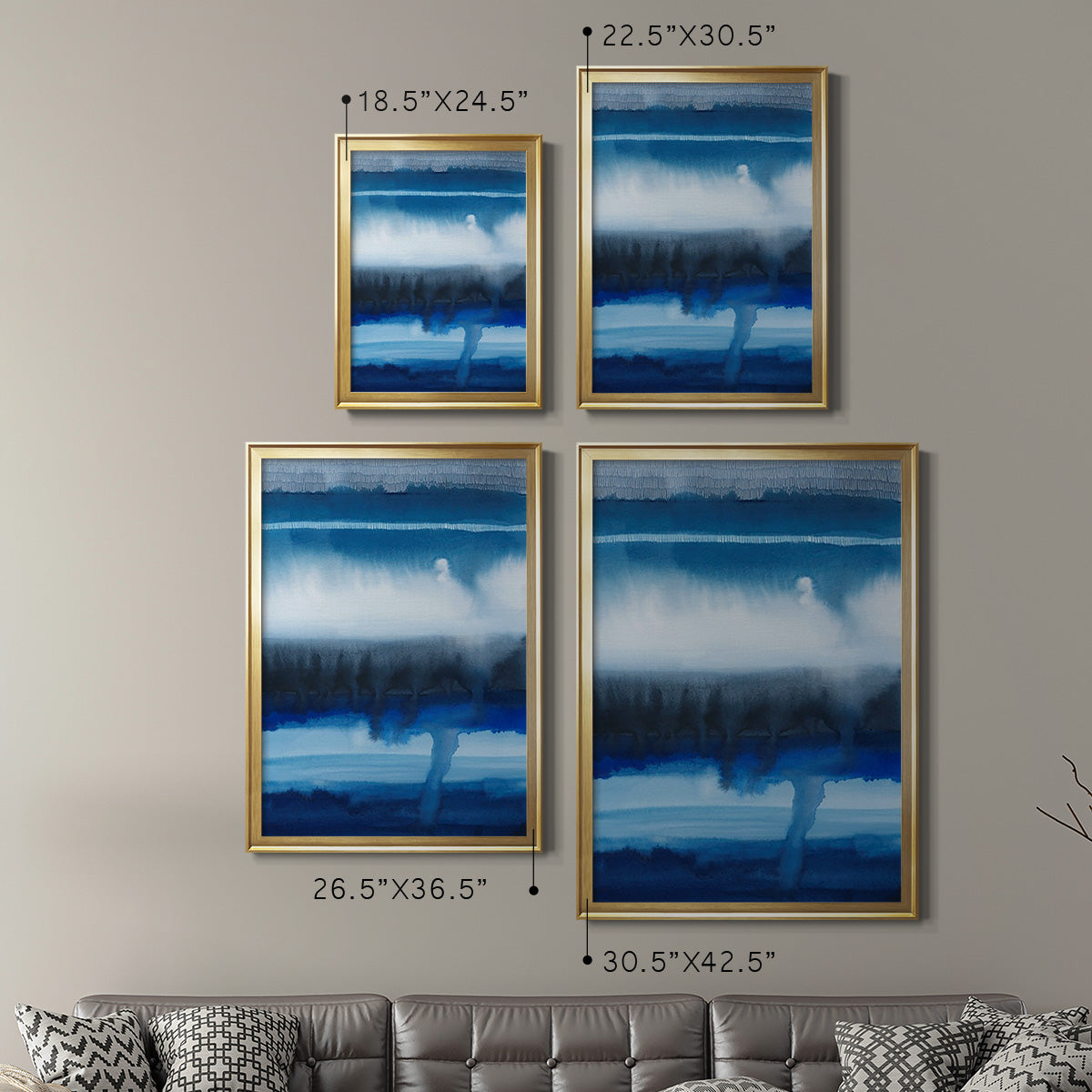 Deep Blue Shore I Premium Framed Print - Ready to Hang