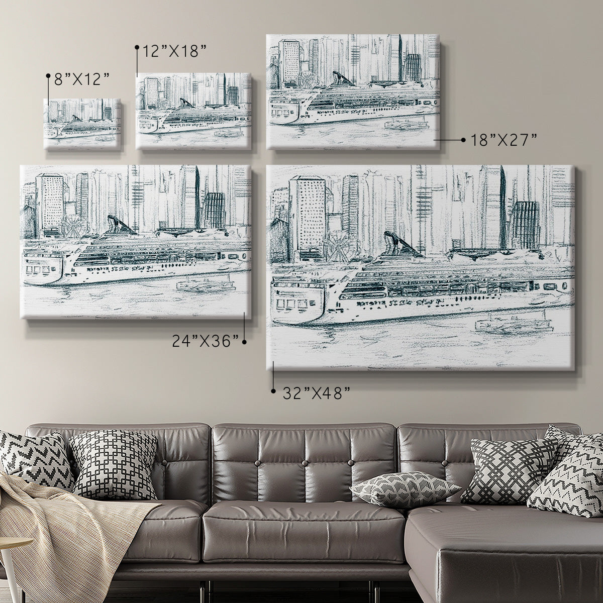 Ferryboats II Premium Gallery Wrapped Canvas - Ready to Hang
