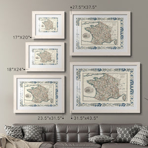 Bordered Map of France-Premium Framed Print - Ready to Hang