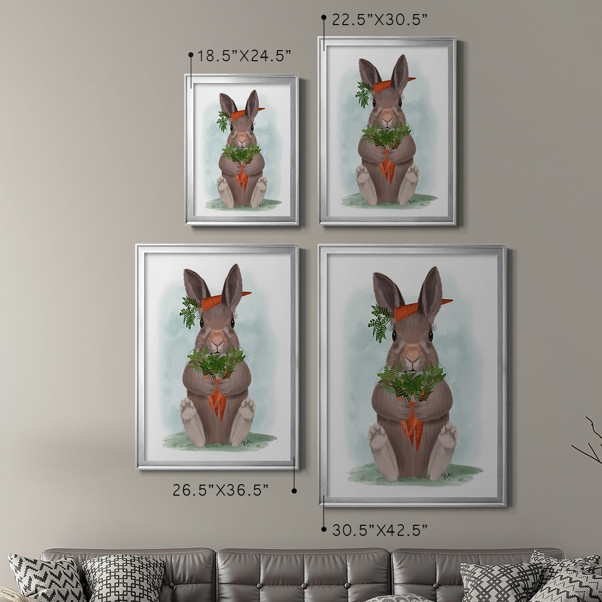 Rabbit Carrot Hug Premium Framed Print - Ready to Hang