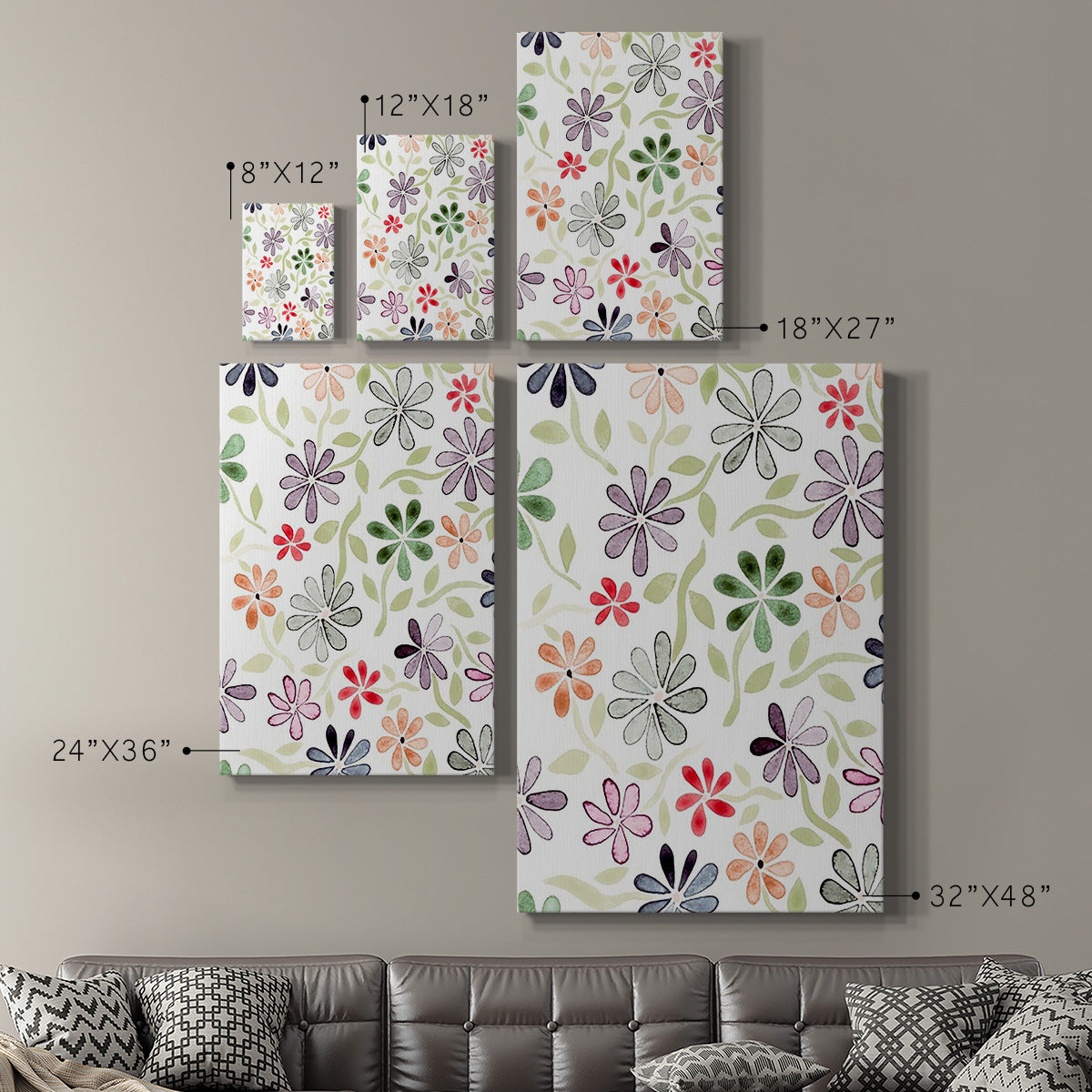 Faded Flowers II Premium Gallery Wrapped Canvas - Ready to Hang