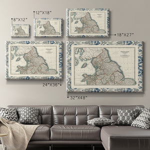 Bordered Map of England & Wales Premium Gallery Wrapped Canvas - Ready to Hang