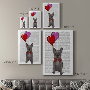 French Bulldog and Balloons Premium Gallery Wrapped Canvas - Ready to Hang