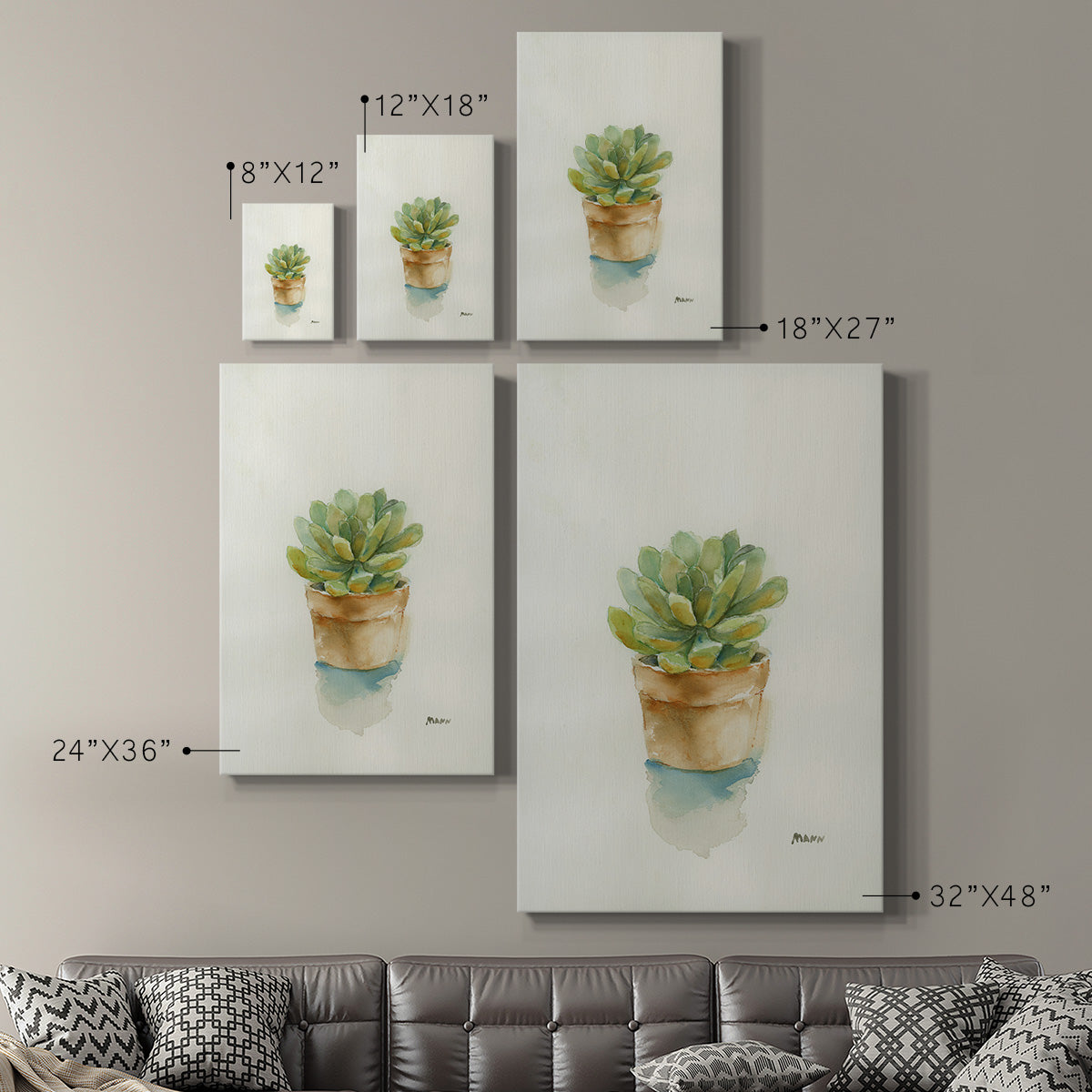 Succulent II Premium Gallery Wrapped Canvas - Ready to Hang