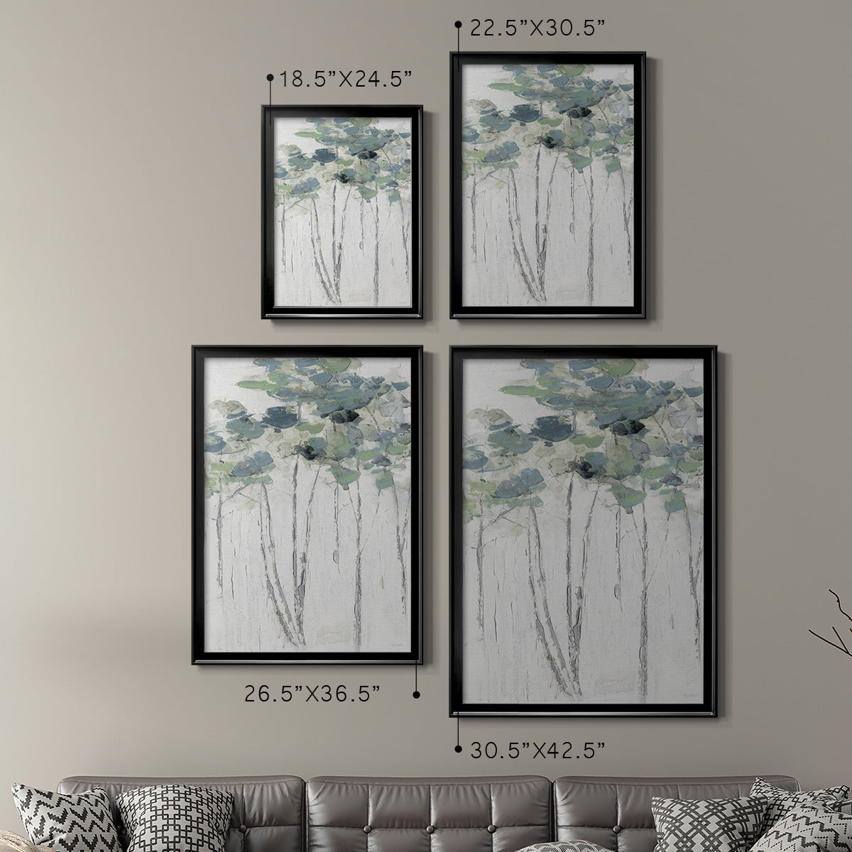 Impasto Tree Line I Premium Framed Print - Ready to Hang