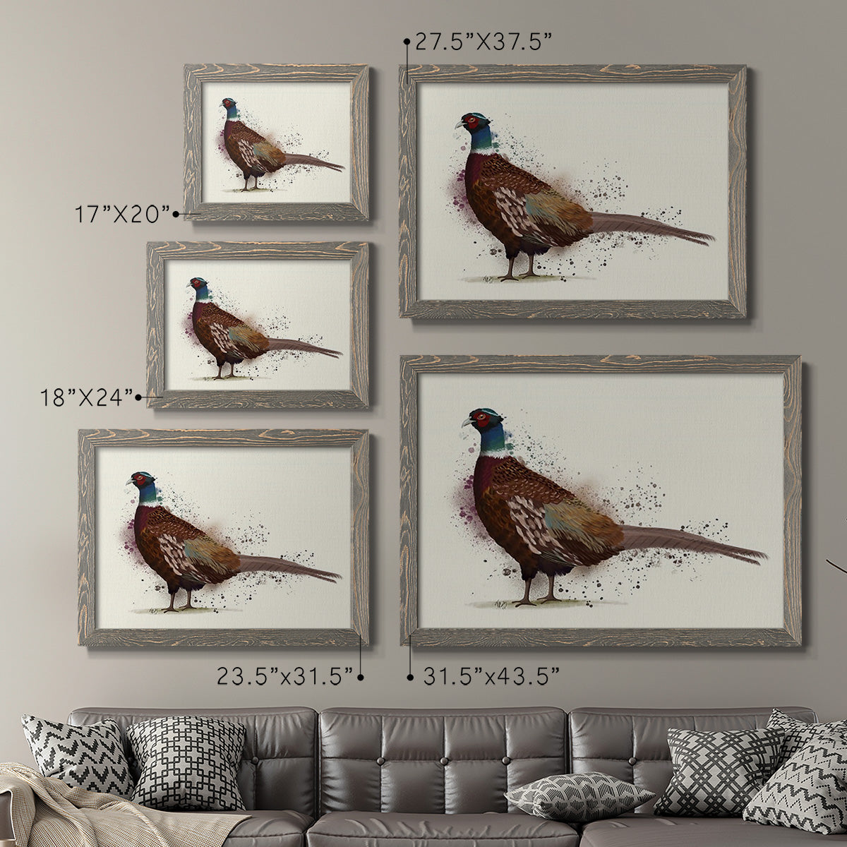 Pheasant Splash 1-Premium Framed Canvas - Ready to Hang