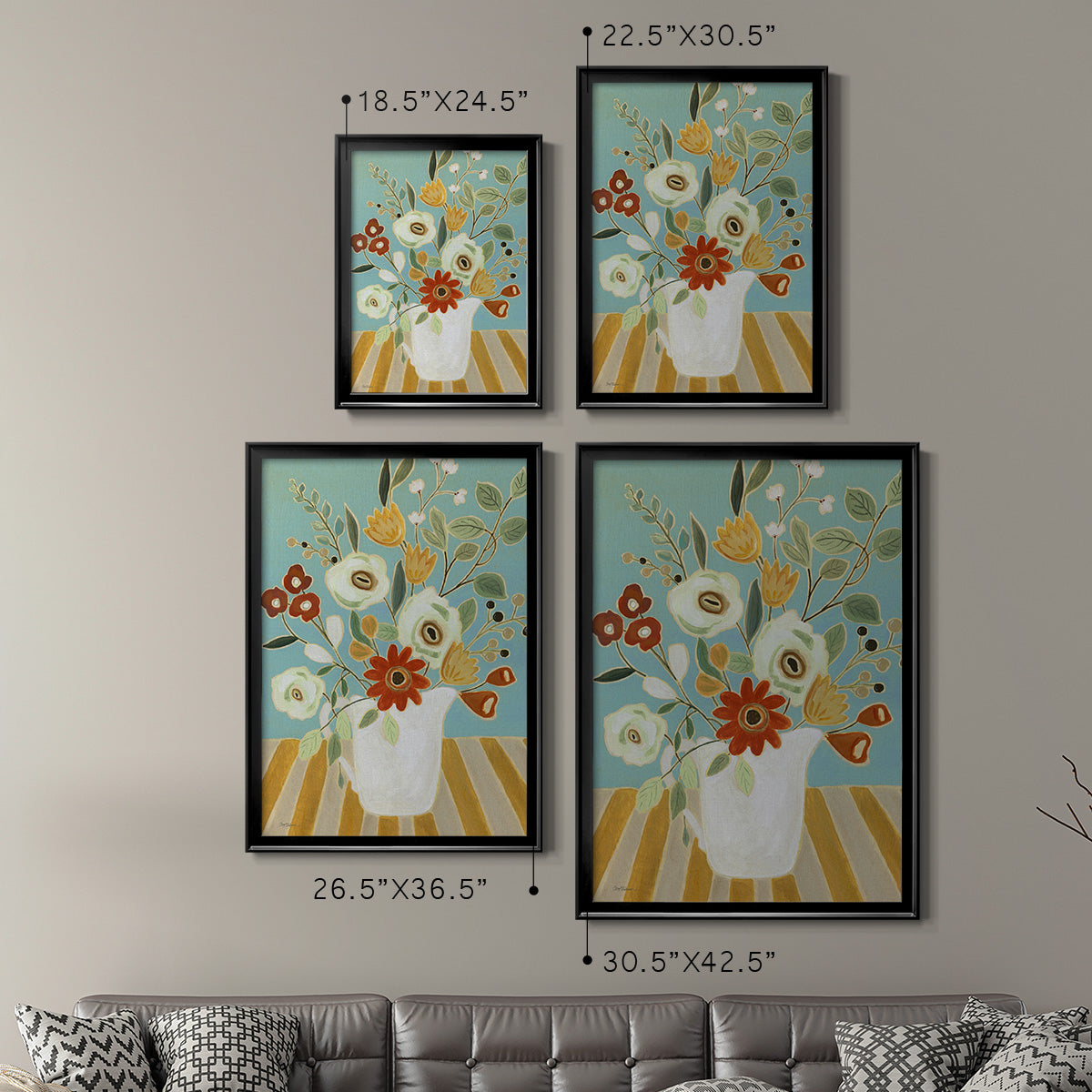 Joyful Blossoms I Premium Framed Print - Ready to Hang