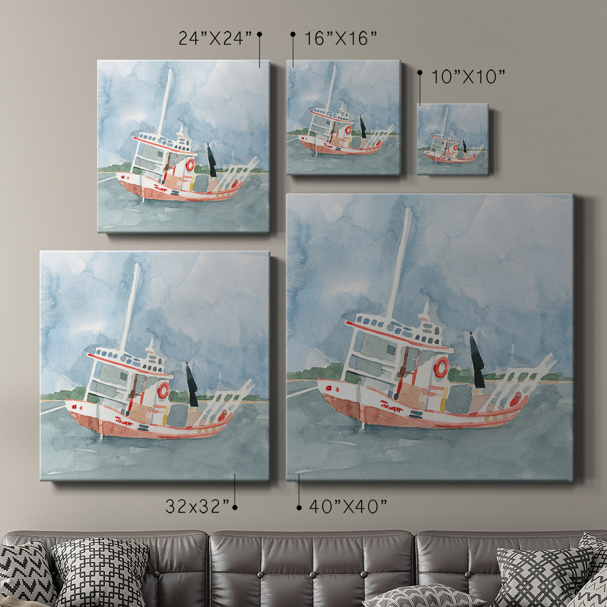 Bright Fishing Boat II-Premium Gallery Wrapped Canvas - Ready to Hang