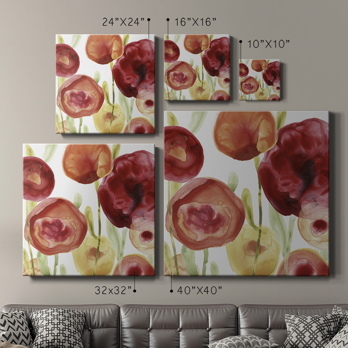 Poppy Patch IV-Premium Gallery Wrapped Canvas - Ready to Hang