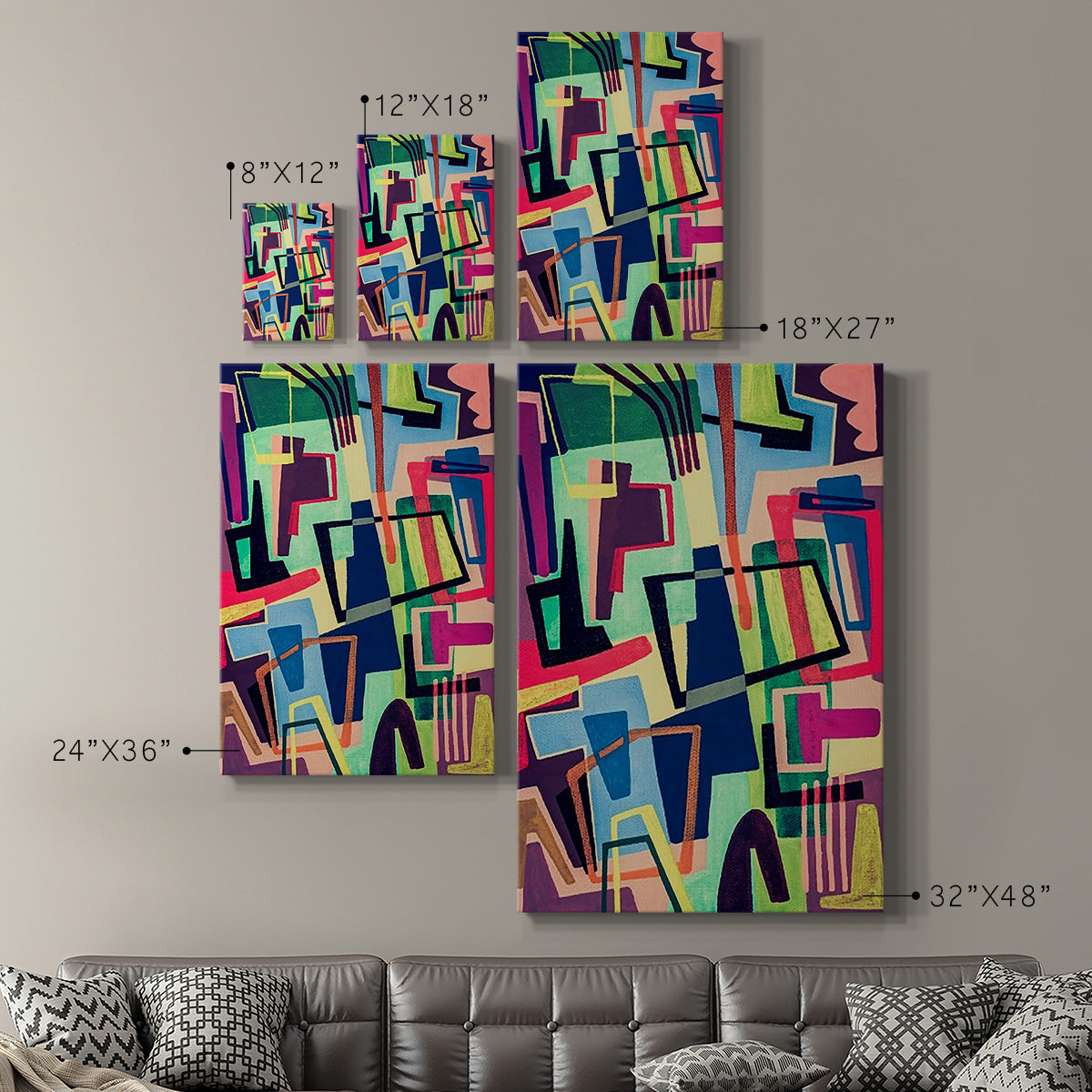 Connected Colors II Premium Gallery Wrapped Canvas - Ready to Hang