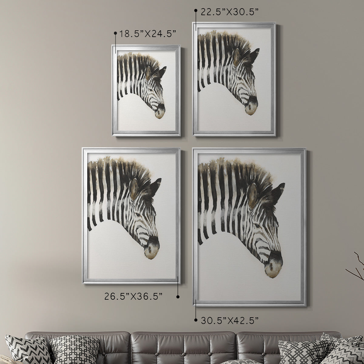 Zebra Stripes Premium Framed Print - Ready to Hang