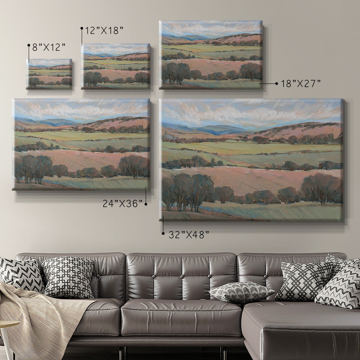 Hilly Countryside I Premium Gallery Wrapped Canvas - Ready to Hang