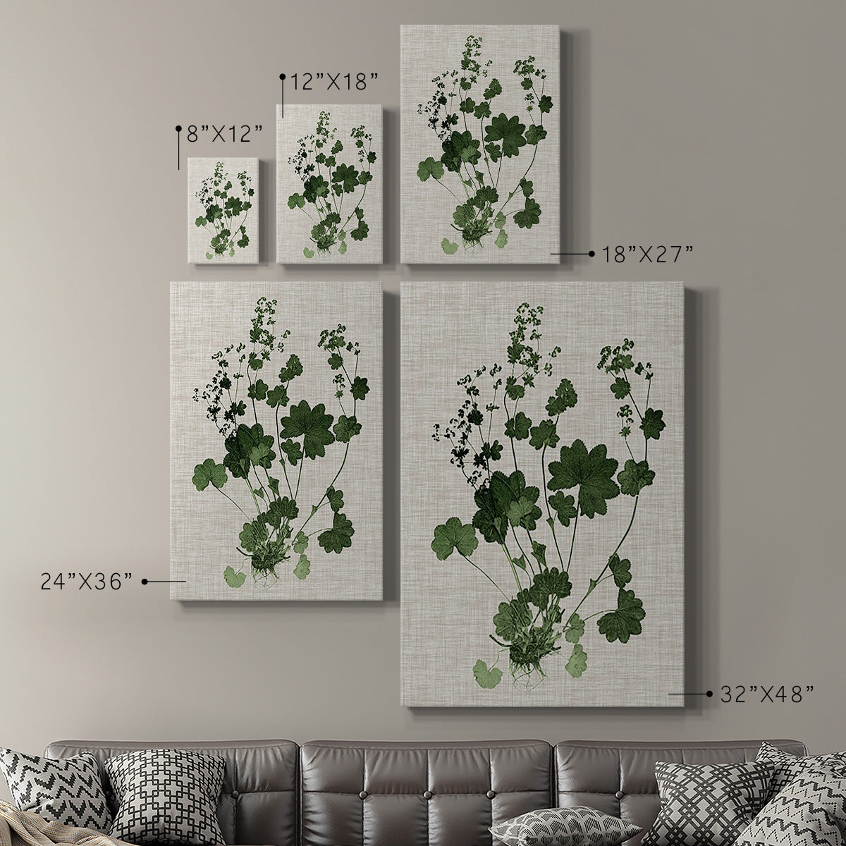 Forest Foliage on Linen III Premium Gallery Wrapped Canvas - Ready to Hang