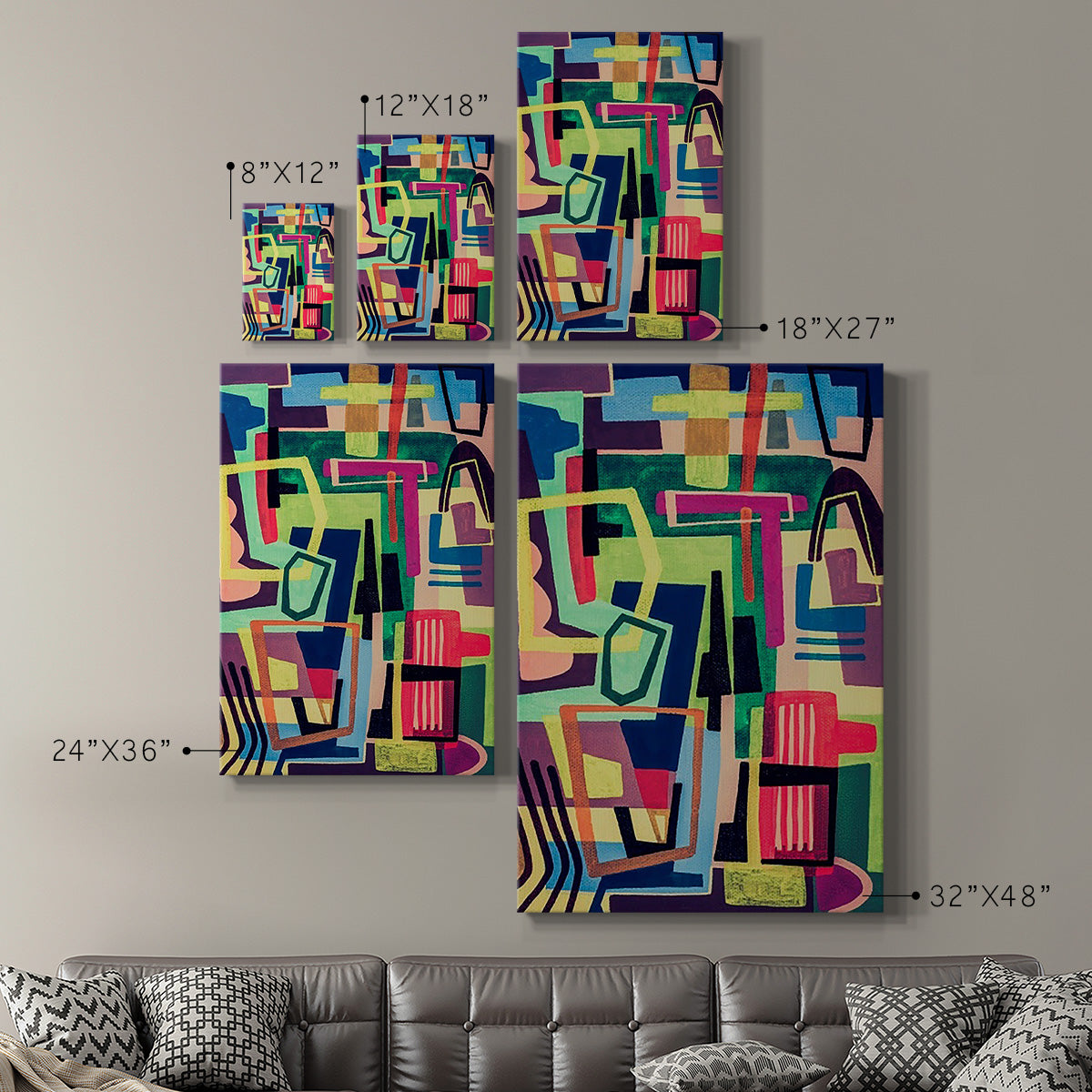 Connected Colors I Premium Gallery Wrapped Canvas - Ready to Hang