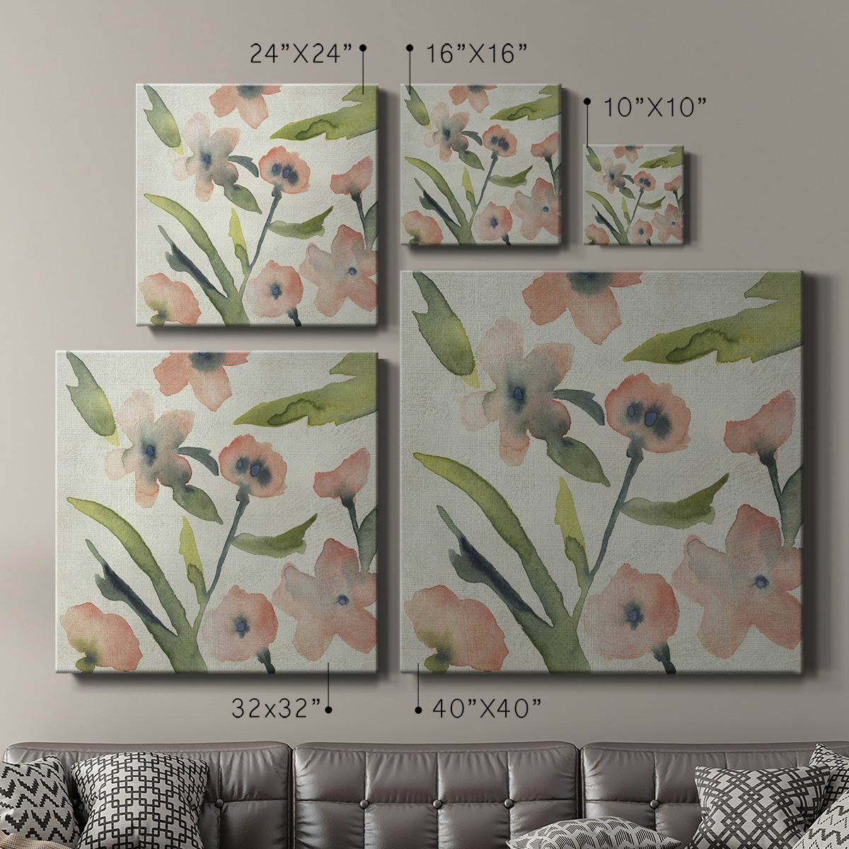 Blush Pink Blooms II-Premium Gallery Wrapped Canvas - Ready to Hang