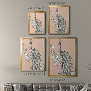 Peacock in Gold II Premium Framed Print - Ready to Hang