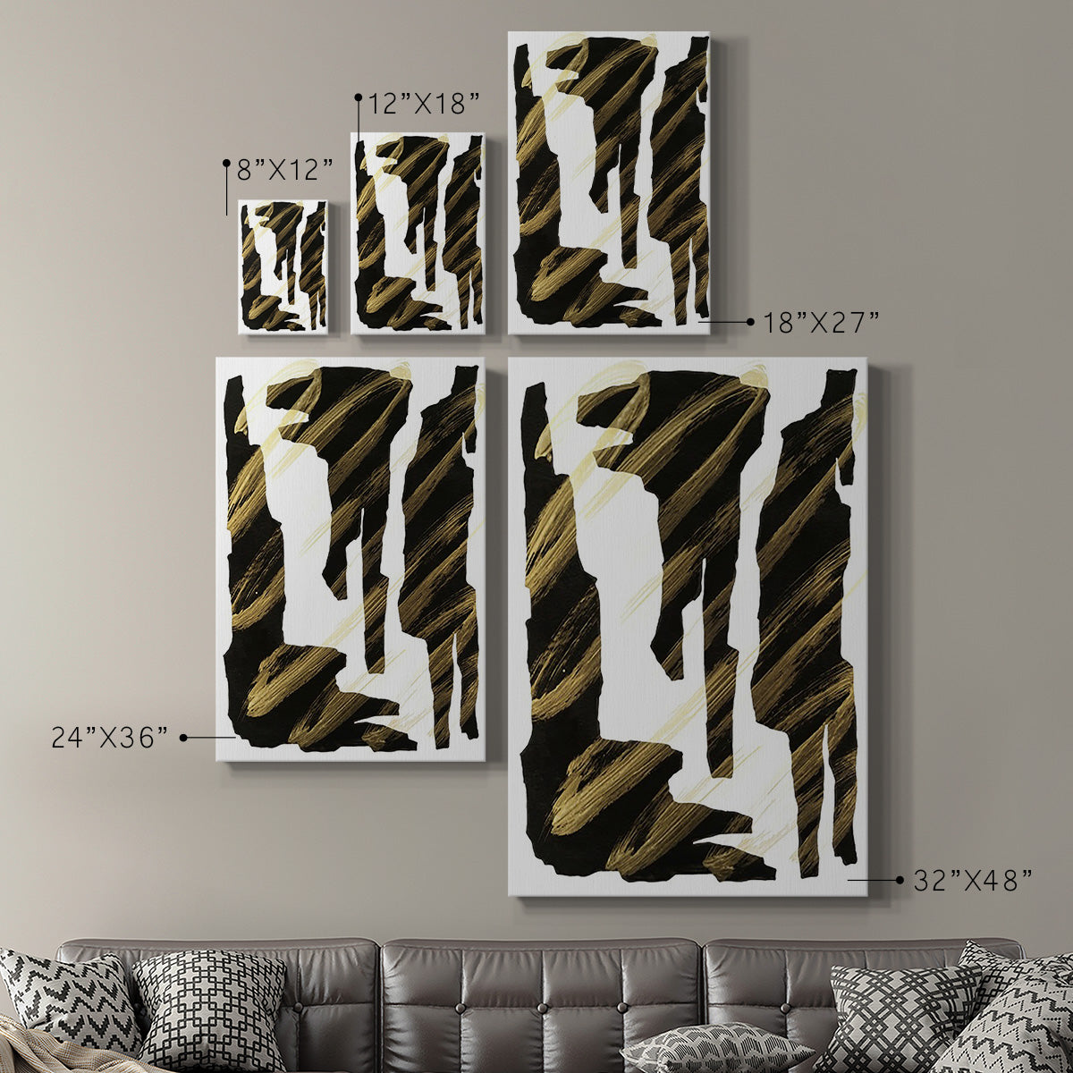 Onyx Obelisks III Premium Gallery Wrapped Canvas - Ready to Hang