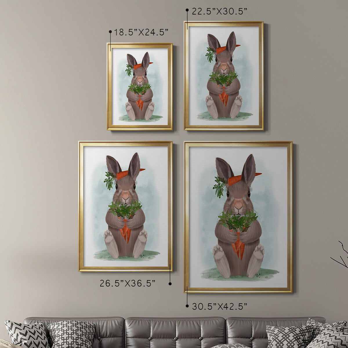 Rabbit Carrot Hug Premium Framed Print - Ready to Hang