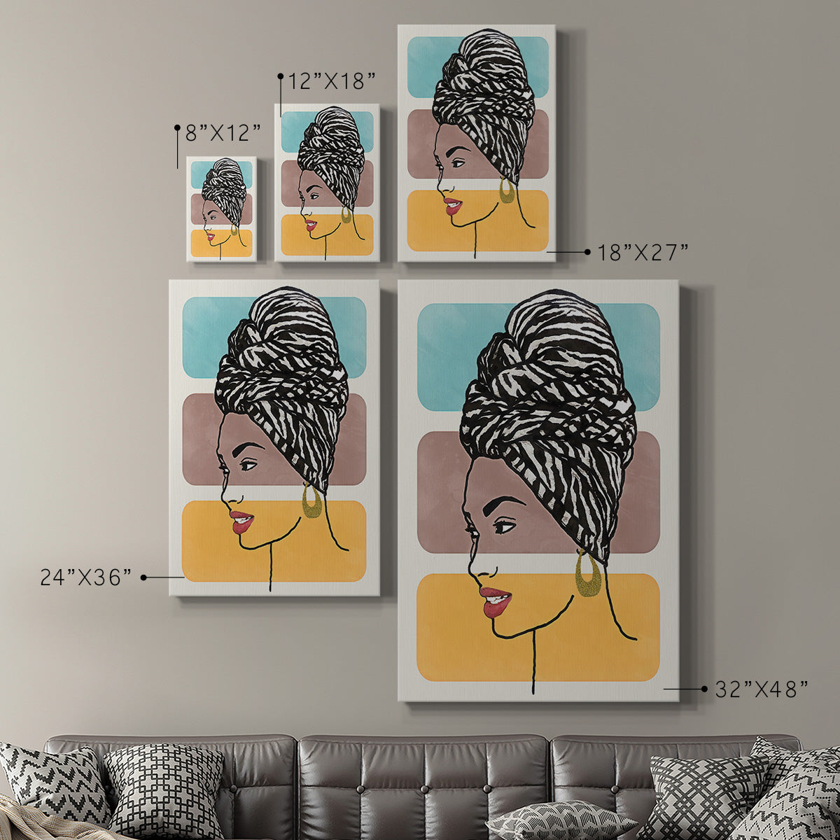 Head Wrap II Premium Gallery Wrapped Canvas - Ready to Hang