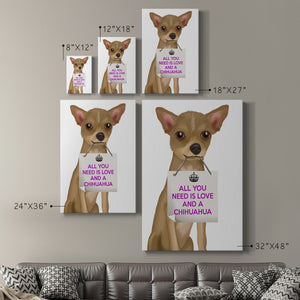 Love and Chihuahua Premium Gallery Wrapped Canvas - Ready to Hang