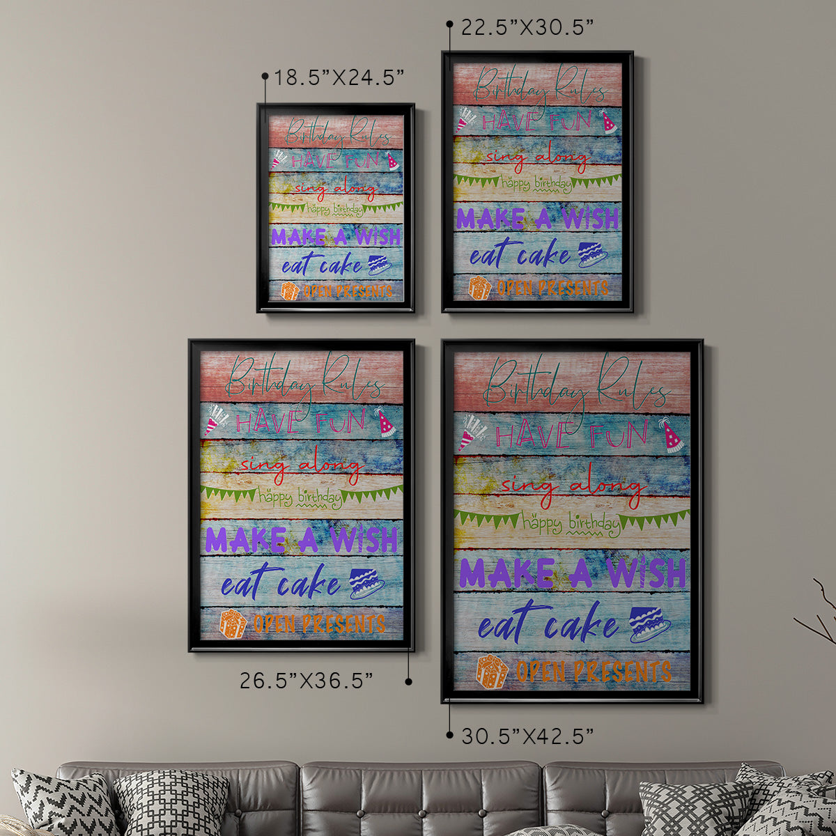 Birthday Rules Premium Framed Print - Ready to Hang