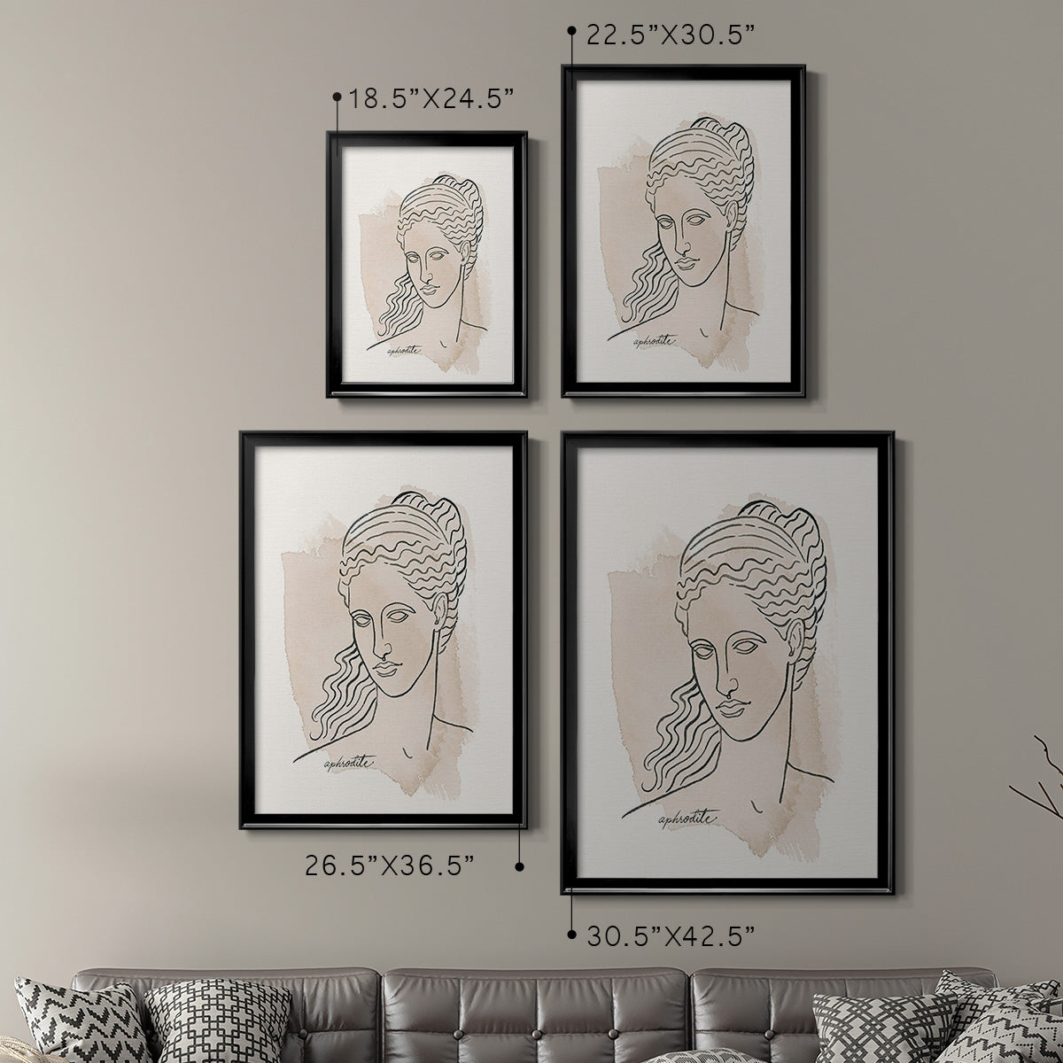 Greek Busts V Premium Framed Print - Ready to Hang