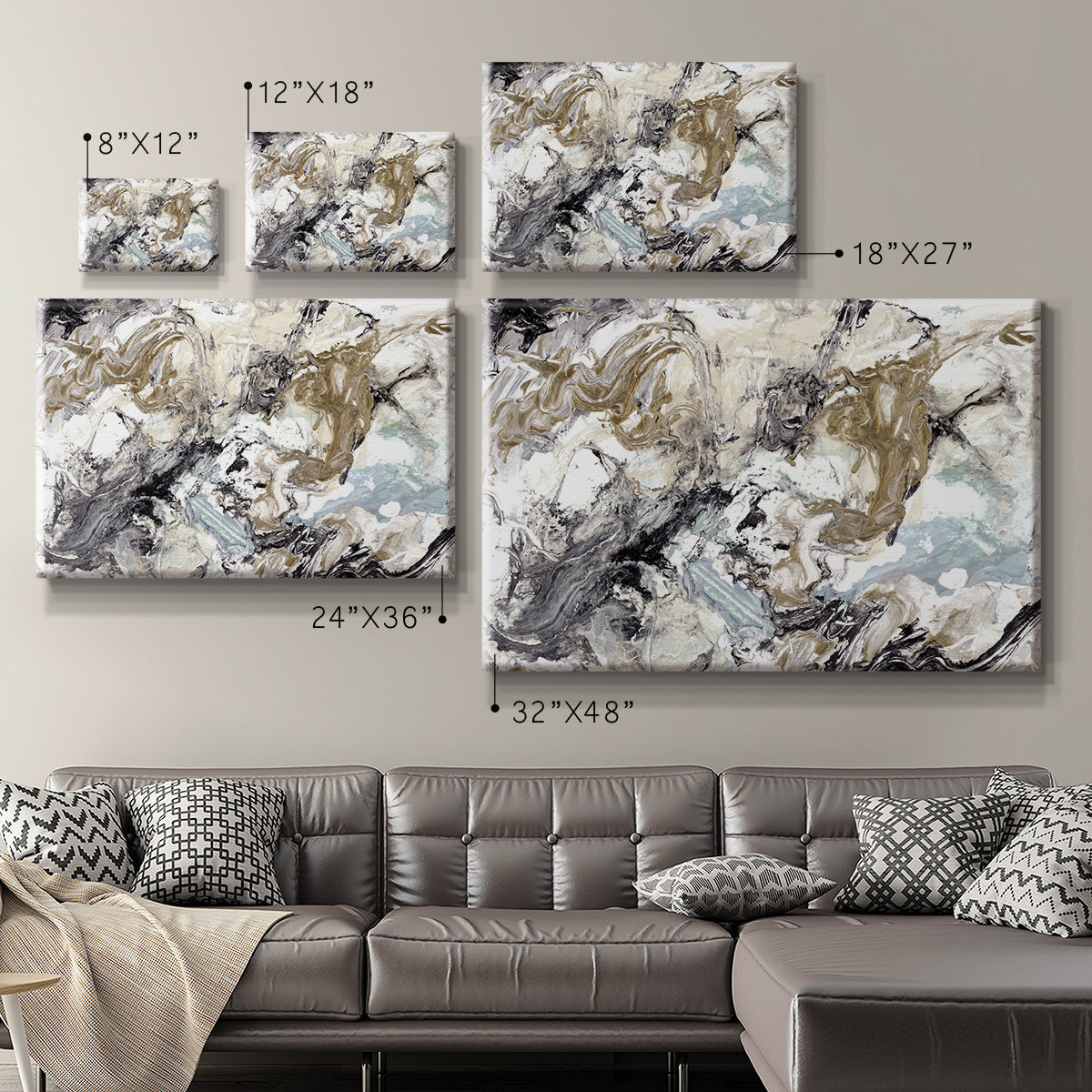 Marbelized Abstract Premium Gallery Wrapped Canvas - Ready to Hang
