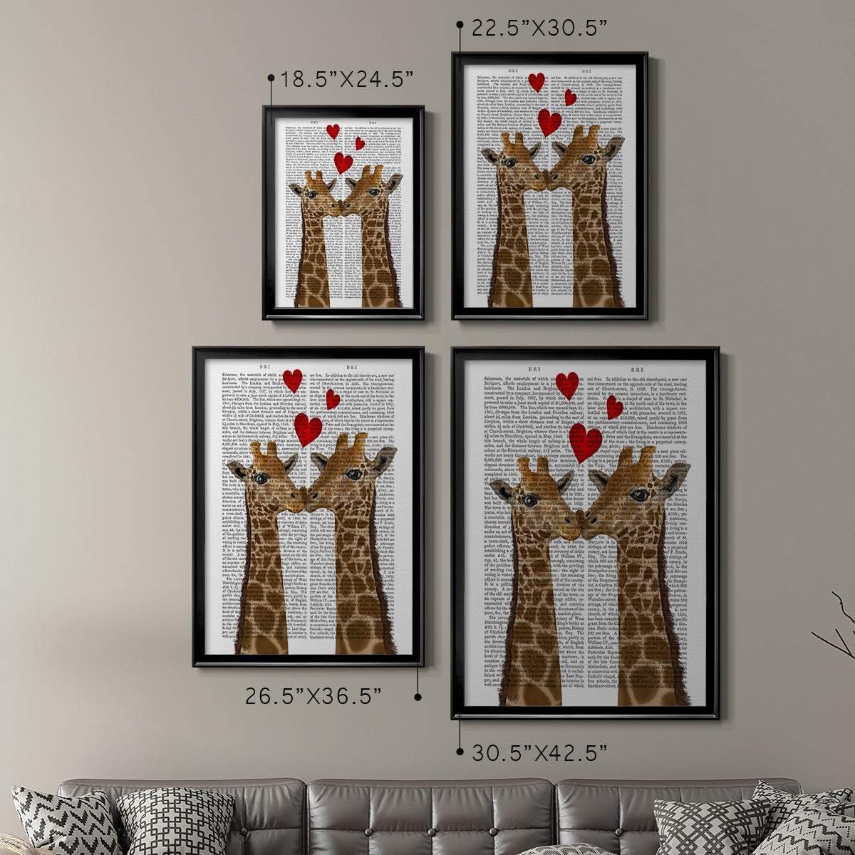 Giraffe Love Premium Framed Print - Ready to Hang