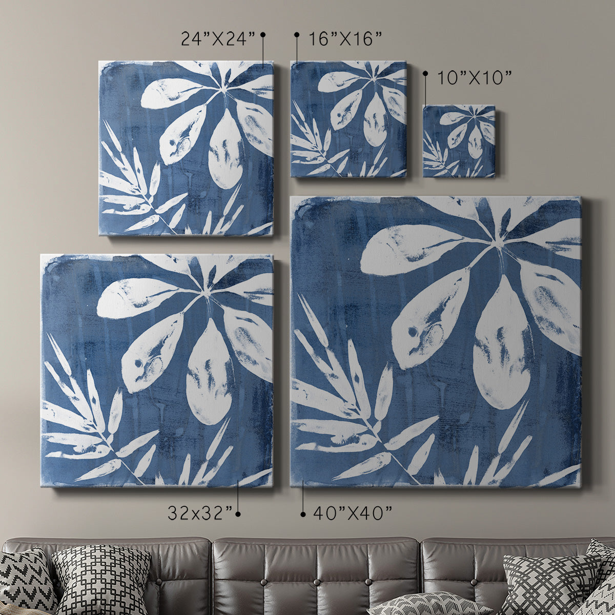 Tropical Indigo Impressions II-Premium Gallery Wrapped Canvas - Ready to Hang