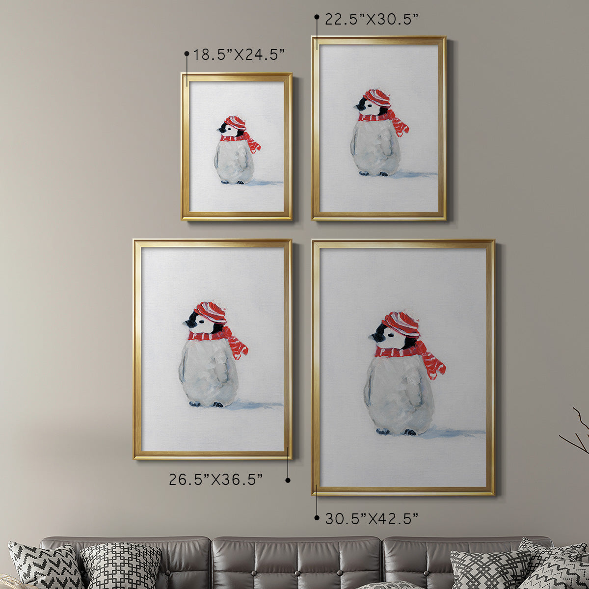 Penguin Play II Premium Framed Print - Ready to Hang