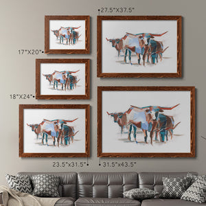 Modern Longhorns II-Premium Framed Canvas - Ready to Hang