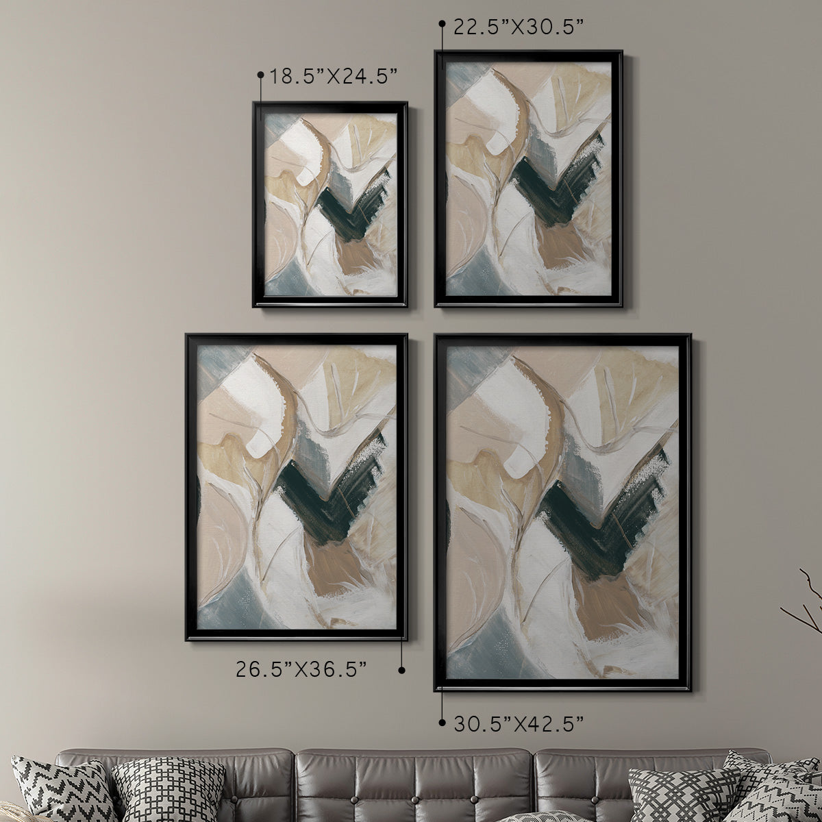 Marble Lines II Premium Framed Print - Ready to Hang