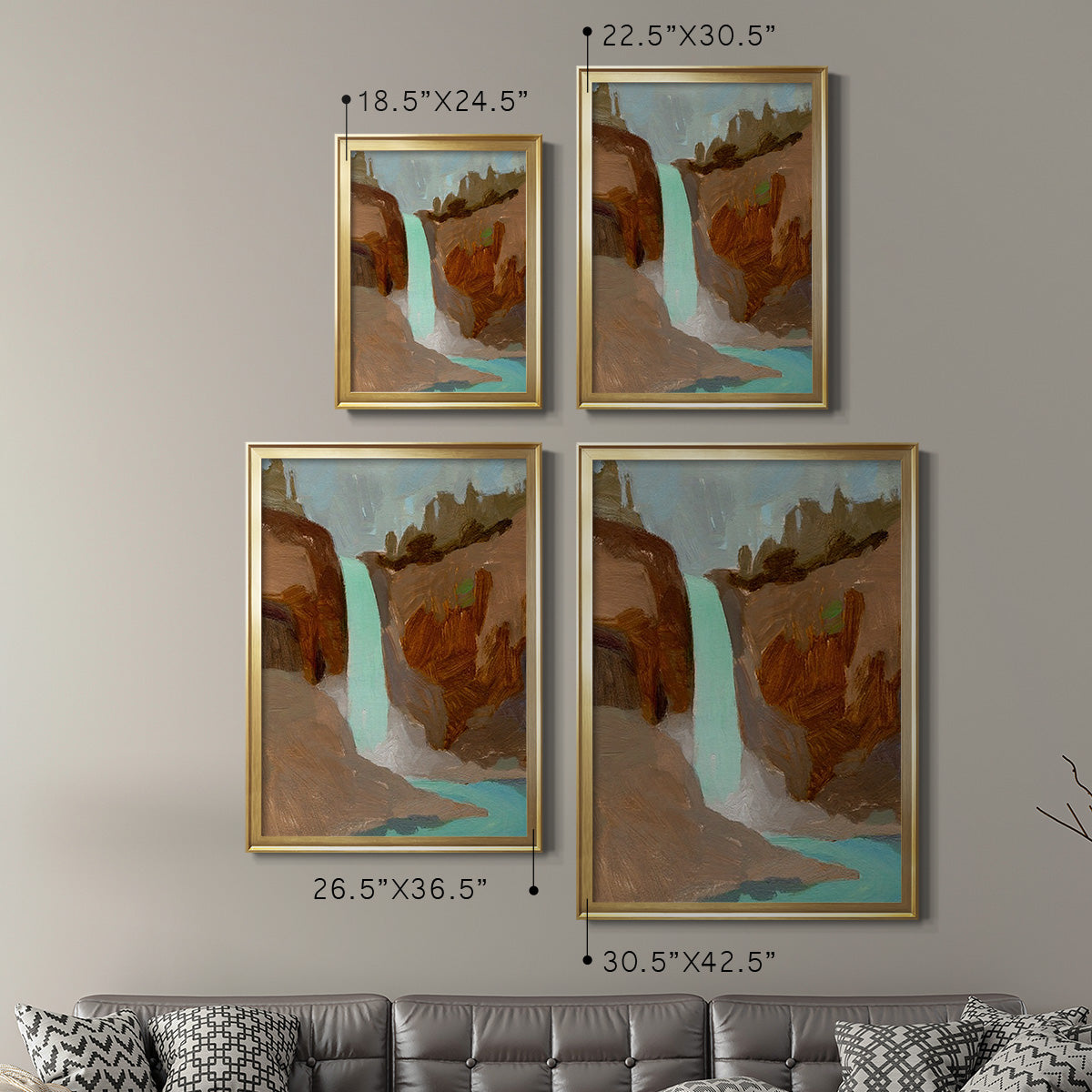 Turquoise Falls I Premium Framed Print - Ready to Hang