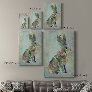 Fantastic Florals Hare, Sitting Premium Gallery Wrapped Canvas - Ready to Hang