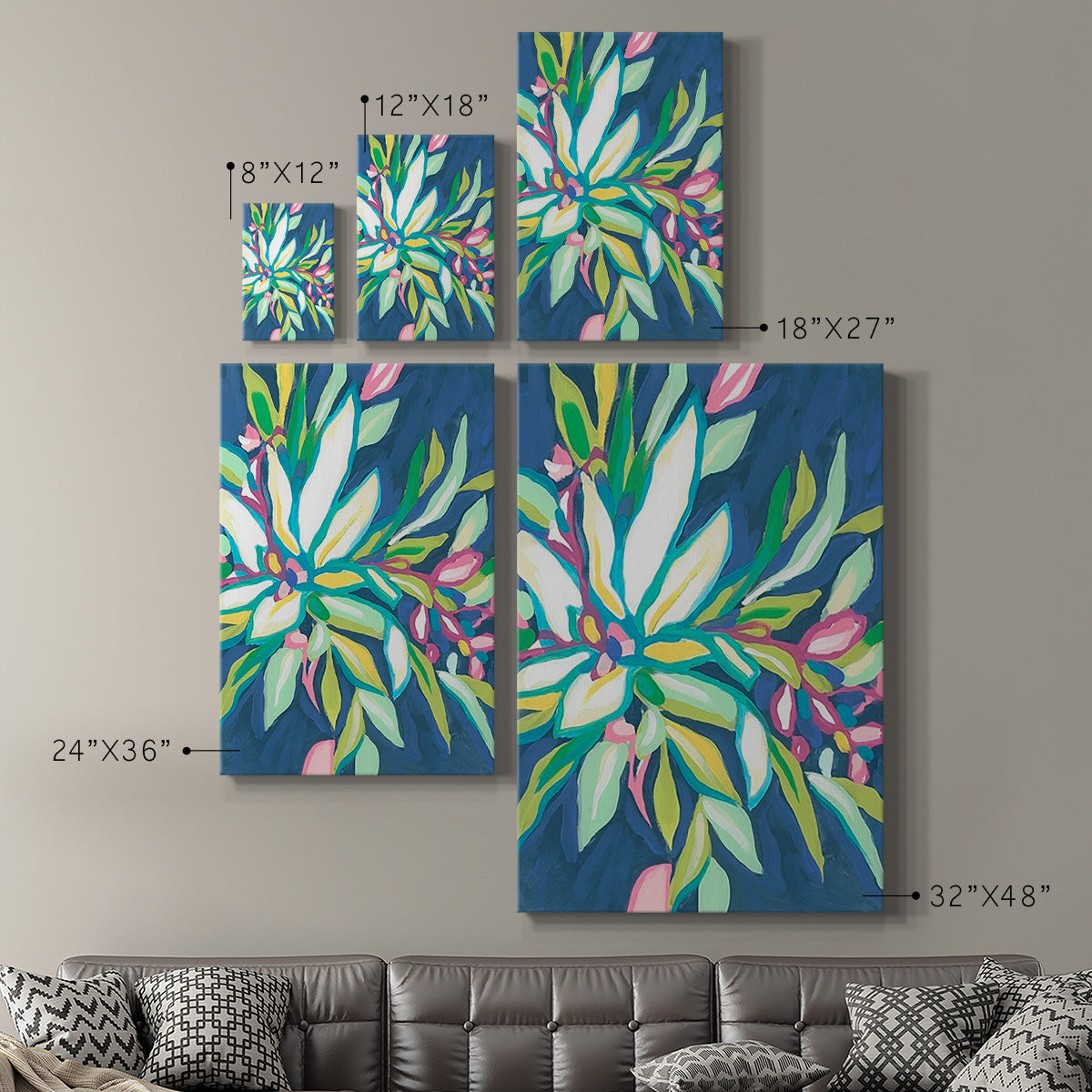 Blue Tropics I Premium Gallery Wrapped Canvas - Ready to Hang