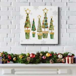 Golden Christams Trees-Premium Gallery Wrapped Canvas - Ready to Hang