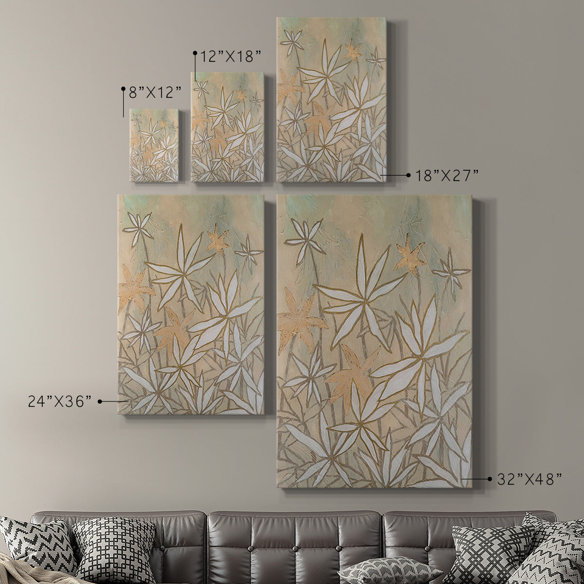 Embellished Starburst Bloom I Premium Gallery Wrapped Canvas - Ready to Hang