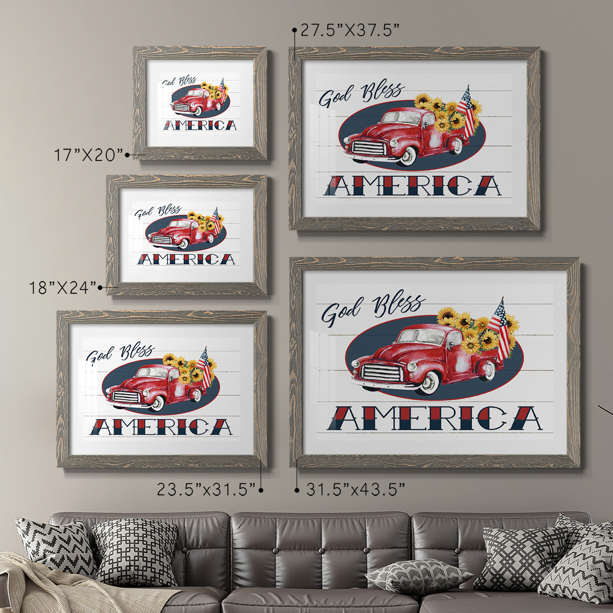 God Bless America Truck-Premium Framed Print - Ready to Hang
