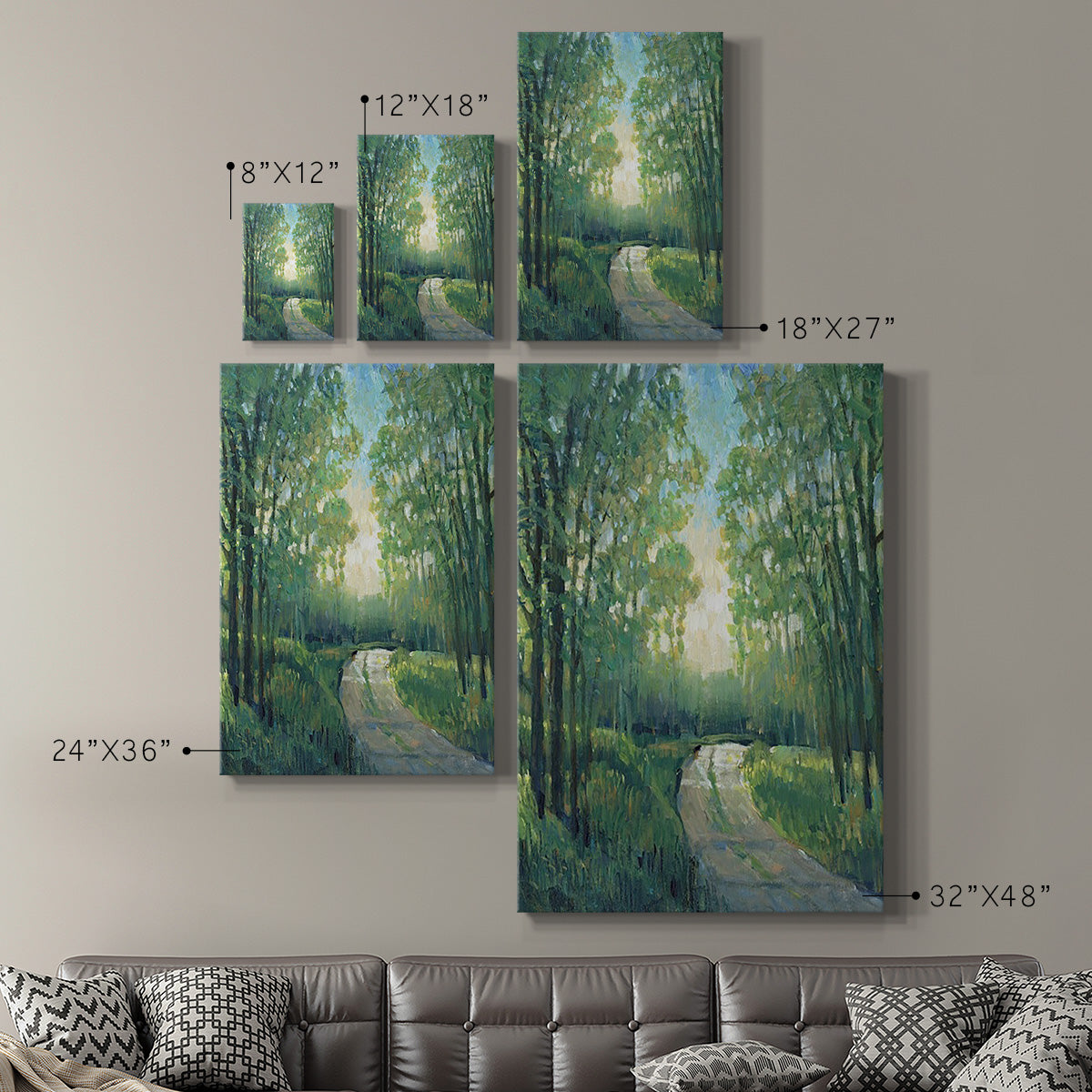 Golden Light Pathways II Premium Gallery Wrapped Canvas - Ready to Hang