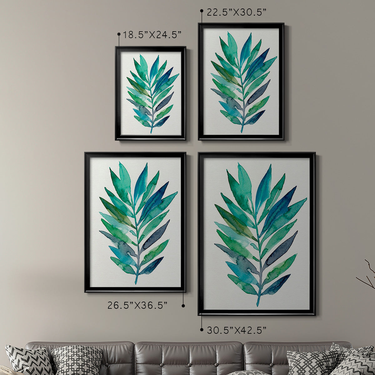 Palm Frond Flow II Premium Framed Print - Ready to Hang