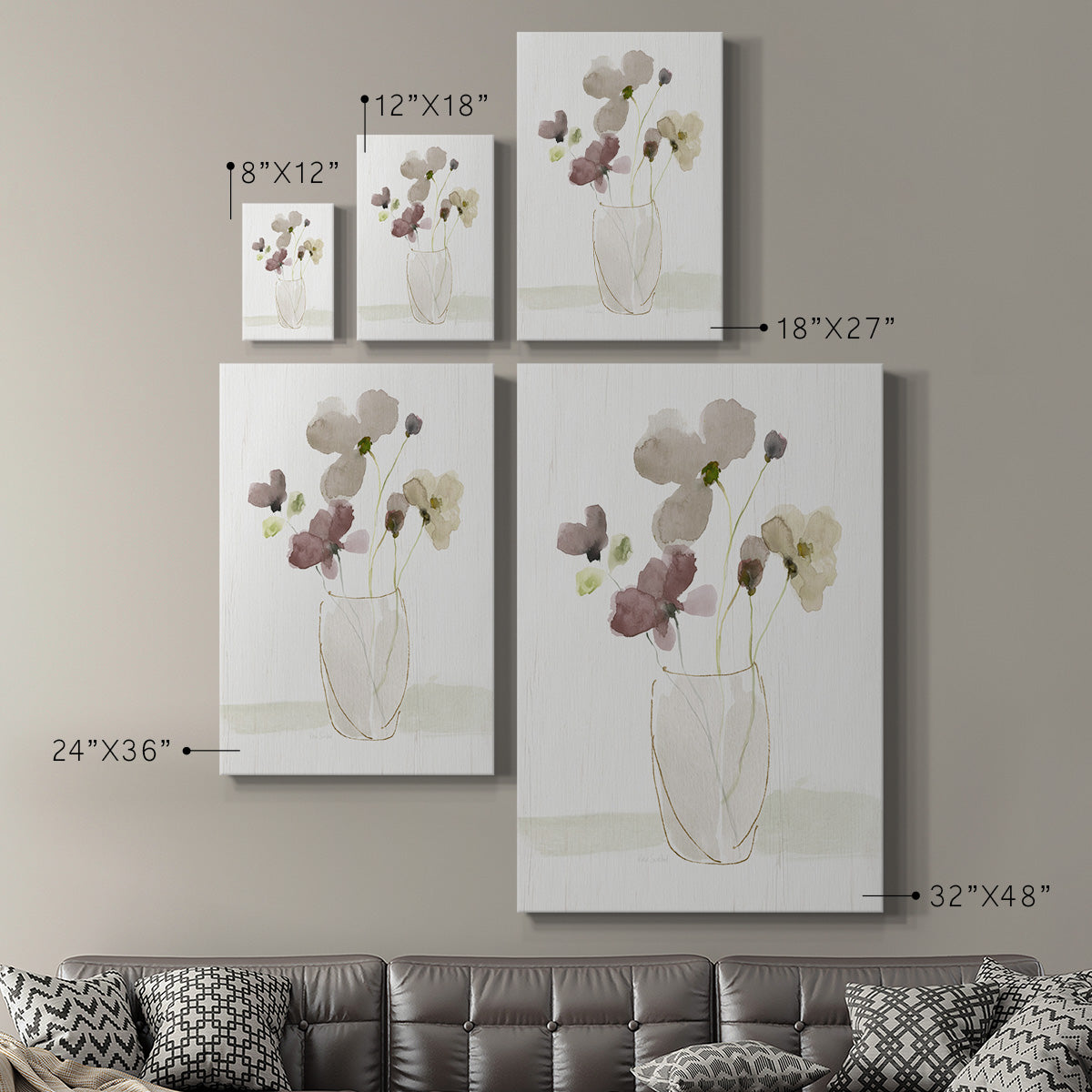 Choose Happy Bouquet II Premium Gallery Wrapped Canvas - Ready to Hang