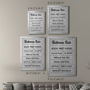 Simple Bathroom Rules Premium Framed Print - Ready to Hang