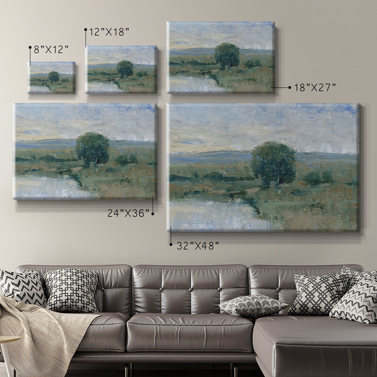 Riverbank Impression II Premium Gallery Wrapped Canvas - Ready to Hang