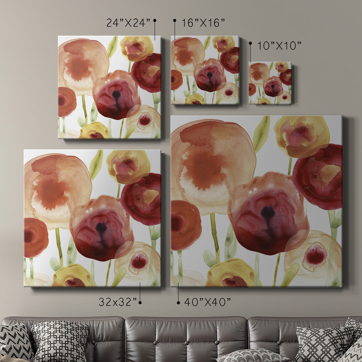 Poppy Patch II-Premium Gallery Wrapped Canvas - Ready to Hang