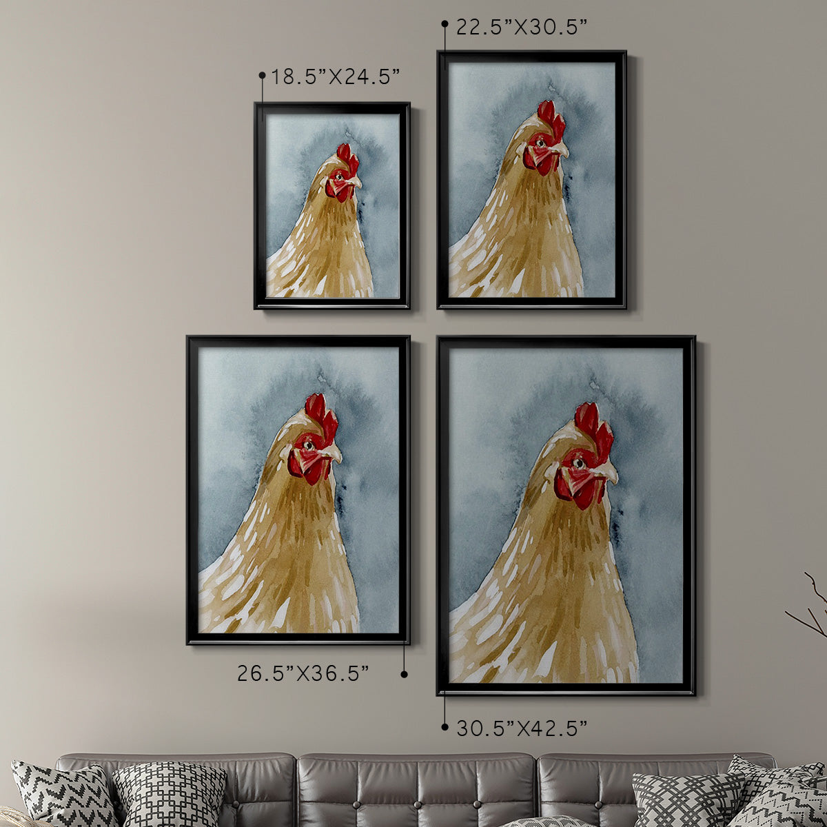 Chicken Portrait II Premium Framed Print - Ready to Hang